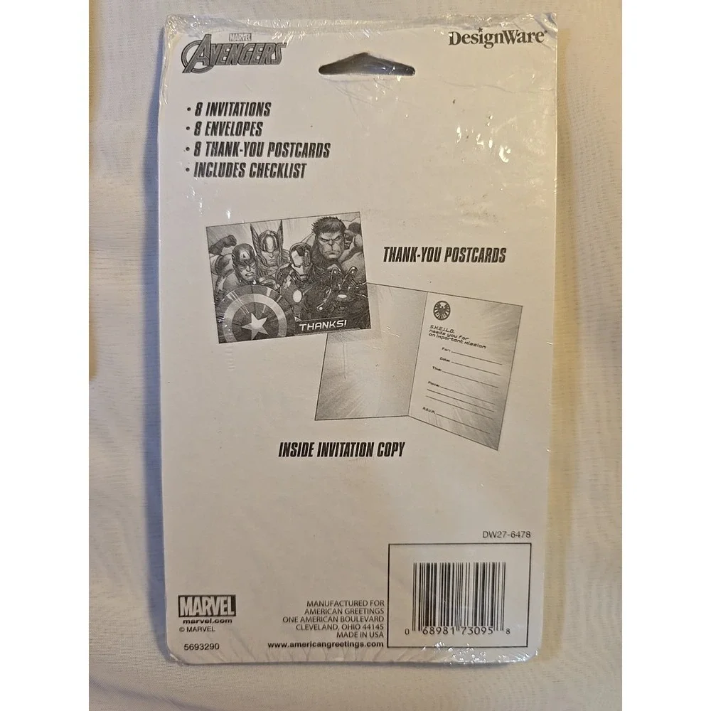 Avengers ~ Birthday Invitations &‎ Thank You Cards~ 3packs~8 piece Each. New!